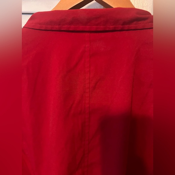 Lane Bryant Solid Red Stretch Button Front Blouse Plus - Picture 9 of 10